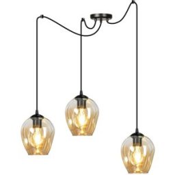 Wonderlamp Lámpara colgante con pantallas de cristal ámbar regulable en altura