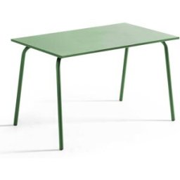 Oviala Mesa de jardín de acero de 120 x 70 cm verde cactus