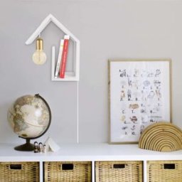 Tosel Aplique de pared cono madera blanco