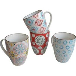 Chehoma Juego de 4 tazas de cerámica