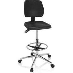hjh OFFICE Silla de mostrador espuma dura negro