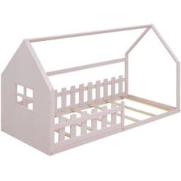 Urban Meuble Cama infantil cabina 90x200 cm madera rosa