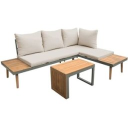 sweeek Conjunto de muebles de jardín en aluminio y madera de acacia