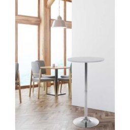 CLP Mesa alta redonda para 4 personas en madera blanco