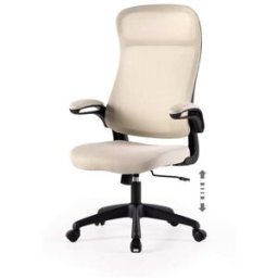 Koketto Home Silla de oficina con brazos abatibles en color beige
