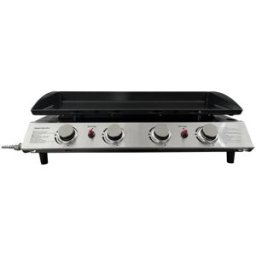 Happy Garden Plancha de gas 4 quemadores 10kw en acero negro