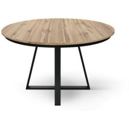 Konte.Design Mesa redonda de madera, efecto roble, base antracita, ext. 120
