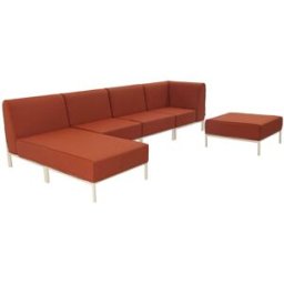 Oviala Conjunto modular de jardín bajo para 5 personas terracota