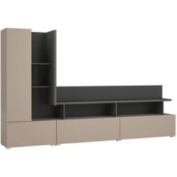 Petits meubles Mueble tv de pared 270 cm paneles laminados topo y antracita