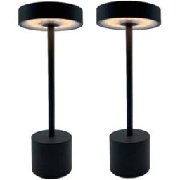 LUMISKY Juego de 2 lámparas de mesa inalámbricas gris antracita h30cm