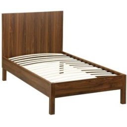sweeek Cama con somier de láminas y cabecero 90x190cm, decoración madera,