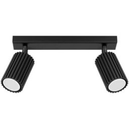 Sollux Lighting Lámpara de techo negro aluminio alt. 30 cm