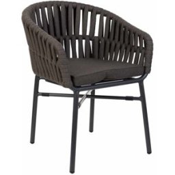 Fijalo Silla de aluminio con cuerda blanca gris
