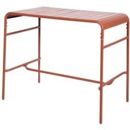 sweeek Mesa alta de jardín bistró de acero, 4 plazas, 120cm, terracota