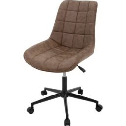 ML-Design Silla de oficina marrón imitación de cuero giratoria regulable