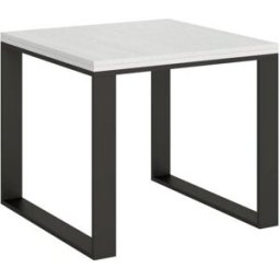 Itamoby Mesa tipo libro 90x90/180 cm efecto madera fresno blanco, hierro