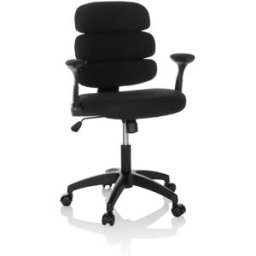hjh OFFICE Silla giratoria para niños tela negro