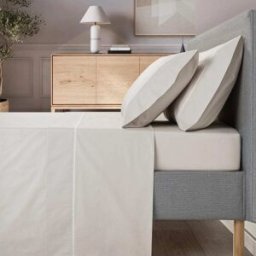 Casa da Laura Sábanas 100% algodón 400 hilos topo cama 135/140 1 almohada 45 x 15