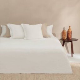 Textura Interiors Funda nórdica de lino natural color blanco. Cama 150-160cm