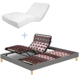 Reca Bedding Cama eléctrica, colchón memoria, contorno gris 2x90x200