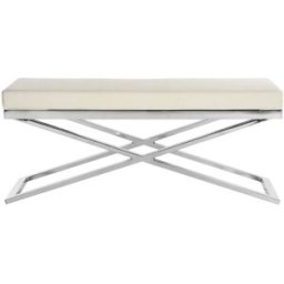 Safavieh Banco en acero inoxidable plateado