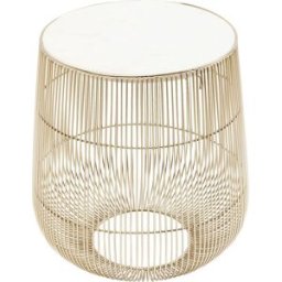 Kare Design Mesa auxiliar mármol y latón ø32cm