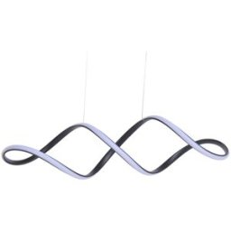 NIYLO Lámpara de techo led espiral de aluminio negro 80x20x20 cm