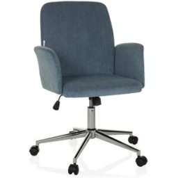 hjh OFFICE Silla home office tela azul gris