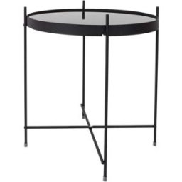 Zuiver Mesa de centro de acero y cristal negro