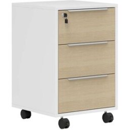 Homcom Cajonera de oficina 40x40x63.5 cm blanco y roble