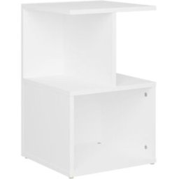 Maison Chic Mesita de noche madera de ingeniería blanco 35x35x55 cm