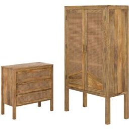 Maison Pavane Conjunto de cómoda y armario de madera de mango