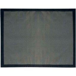 Oviala Alfombra de barbacoa y plancha de pvc negro de 150 x 120 cm