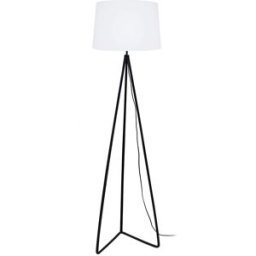 Tosel Lámpara de pie metal negro pantalla blanco
