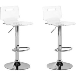 Beliani Conjunto de 2 sillas de bar giratoria transparente
