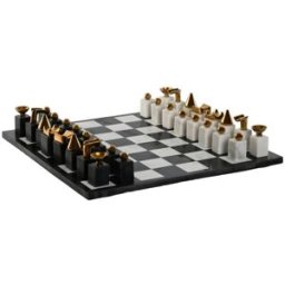 Fijalo Juego granito acero 43,5x43,5x2 ajedrez dorado