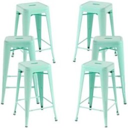Regalos Miguel Pack 6 taburetes color verde menta en acero reforzado