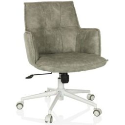 hjh LIVING Silla home office tela gris