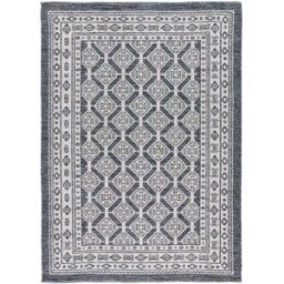 Atticgo Alfombra de algodón étnica azul/blanco 160x230 cm
