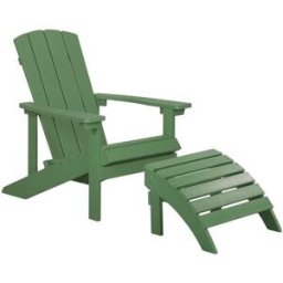 Beliani Silla de jardín con reposapiés verde