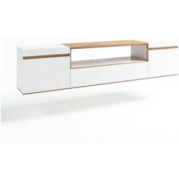 duehome Mueble tv suspendido con almacenamiento 203 cm wall blanco roble arena
