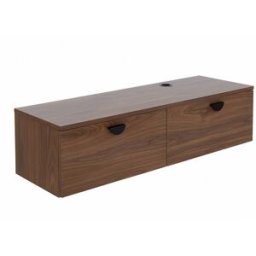 Oviala Mueble de tv de pared industrial de 120 cm en madera oscura