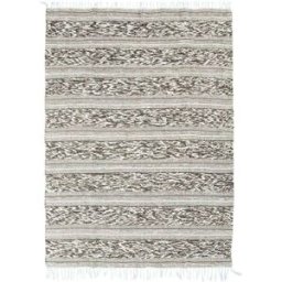 The Deco Factory Alfombra 100% algodón blanco y arena 160x230