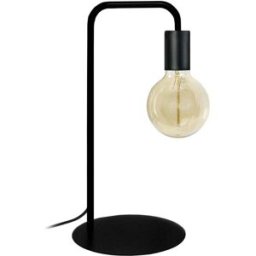 Tosel Lámpara de mesa metal negro pantalla bombilla