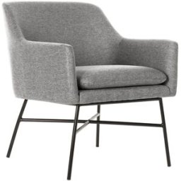 NIYLO Sillón de poliéster y acero gris 66x62x76 cm