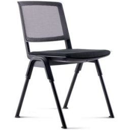 hjh OFFICE Silla de tela / tejido de malla sin apoyabrazos negro