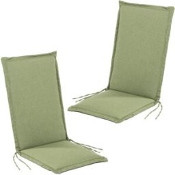 Edenjardin Pack 2 cojines para silla jardín repelente al agua verde