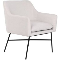 NIYLO Sillón de poliéster y acero beige 66x62x75 cm
