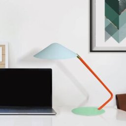 Tosel Lámpara de mesa metal multicolore pantalla azul