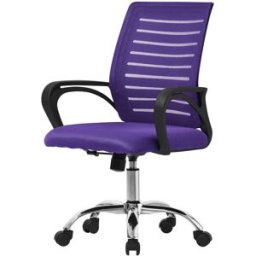 ML-Design Silla de oficina ergonómica morada con resposabrazos
